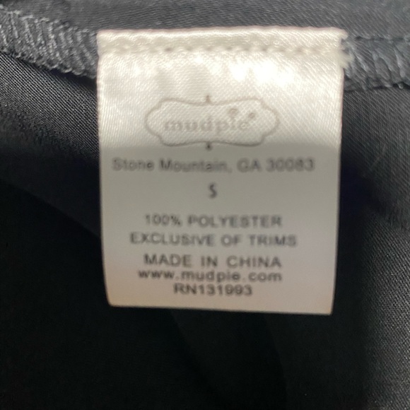 Mud Pie Small black tie belt jacket coat Hollis trench boutique worn once - Picture 3 of 5